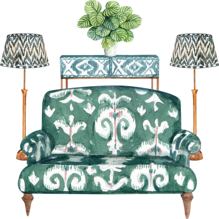 IKAT Furniture Watercolor